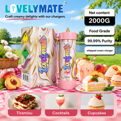 Lovelymate 2000g / 3.1L N2O Cream Charger Tank – Peach