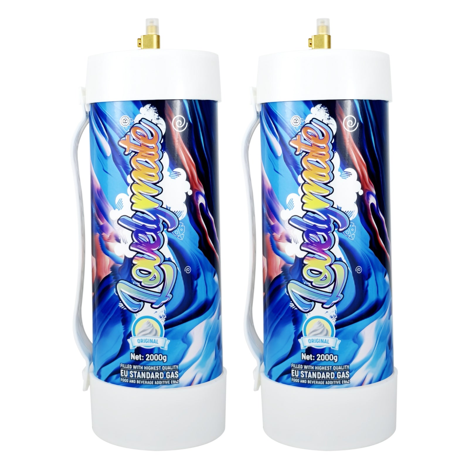 Lovelymate Whipped Cream Charger  3.1L/2000g Tanks Food Grade Tanks Unflavored, Nitrous Oxide Whipped Cream, N2O Gas Whip Cream Charger