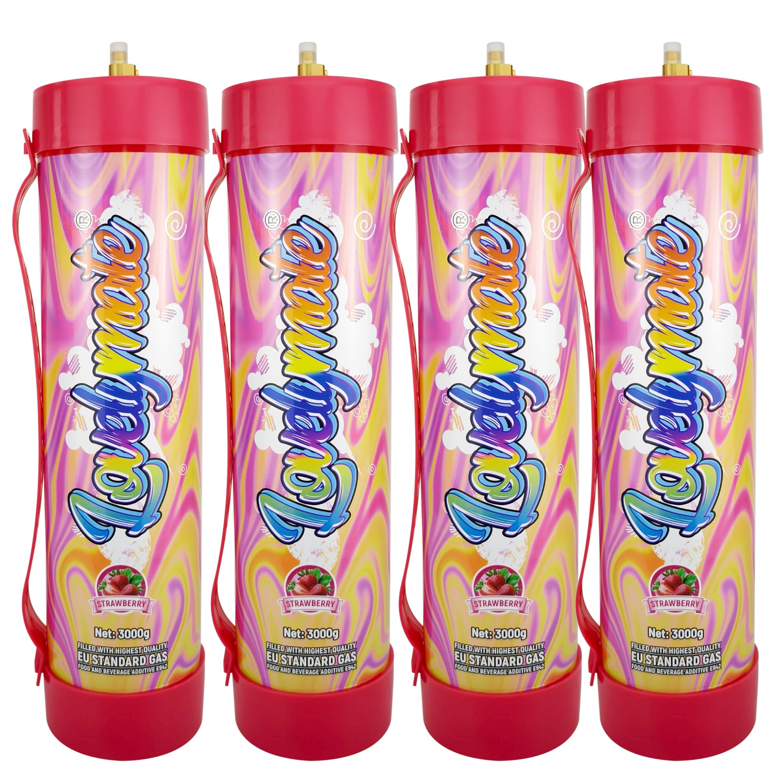 Lovelymate 4.4L/3000g Tanks Food Grade Tanks (Strawberry Flavor) Nitrous Oxide for Perfect Whipped Cream, N2O Gas Whip Cream Charger