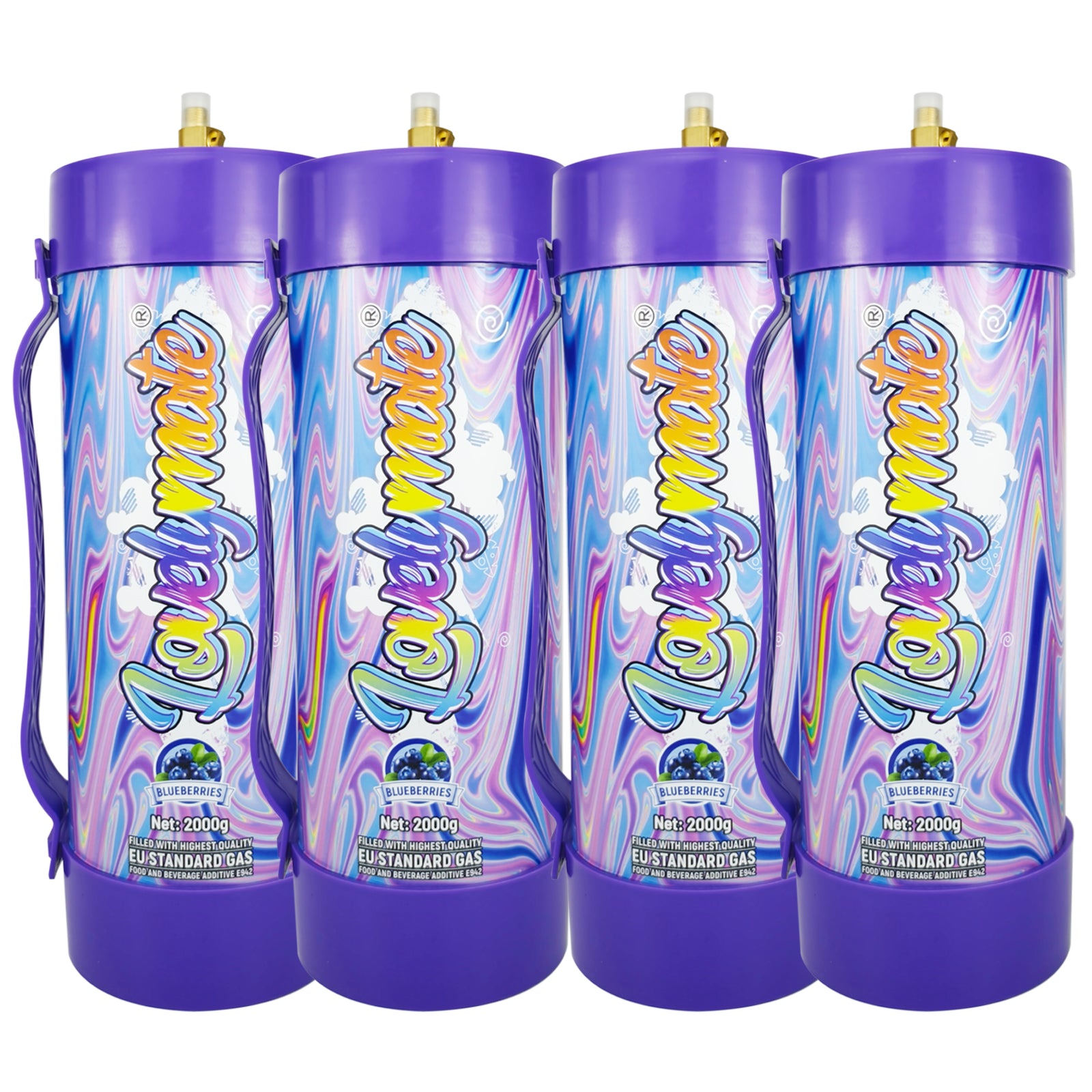 Lovelymate Whipped Cream Charger 3.1L/2000g Food Grade Tanks(Blueberries Flavor), Whipped Nitrous Oxide Cream Charger
