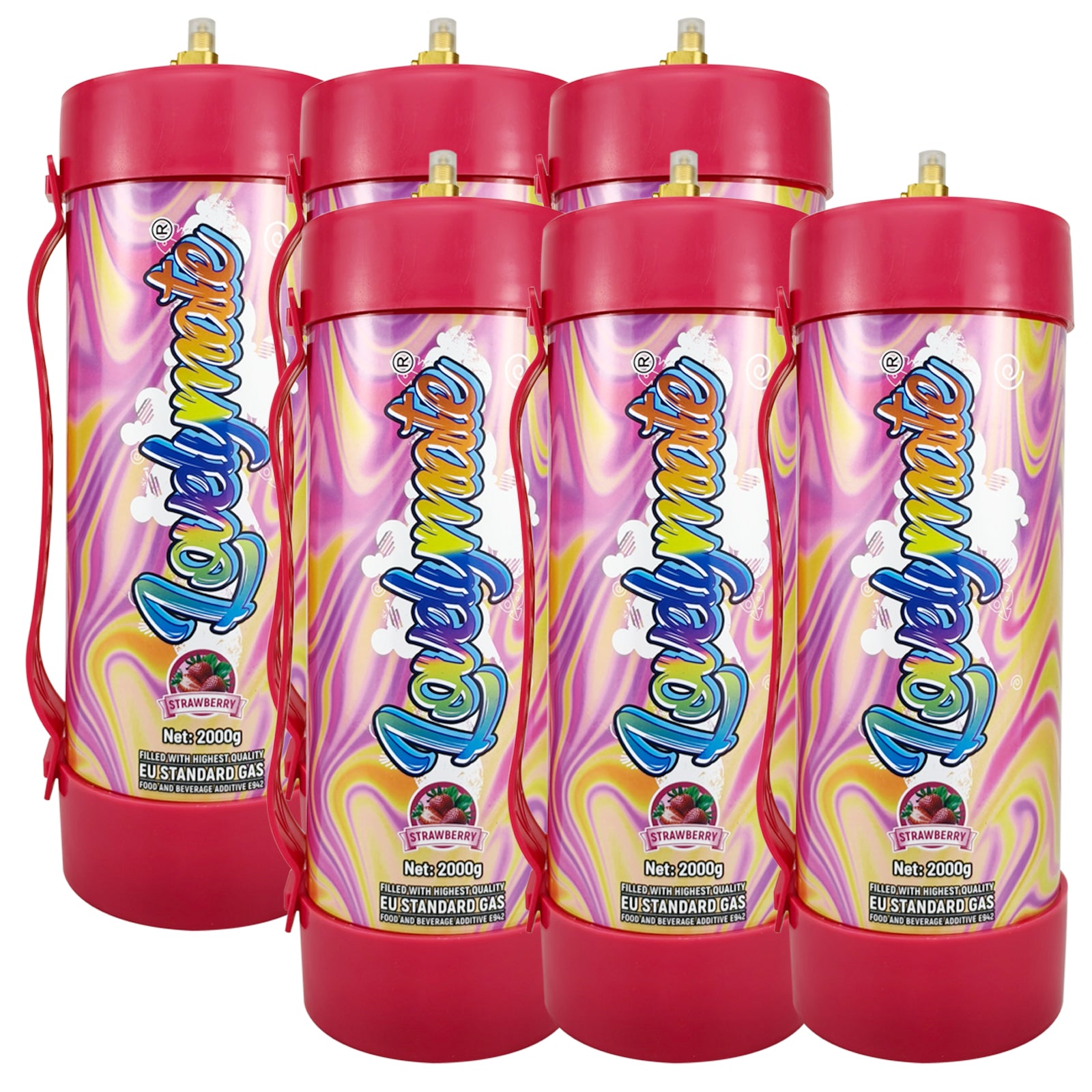 Lovelymate Whipped Cream Charger 3.1L/2000g Food Grade Tanks(Strawberry Flavor), Whipped Nitrous Oxide Cream Charger