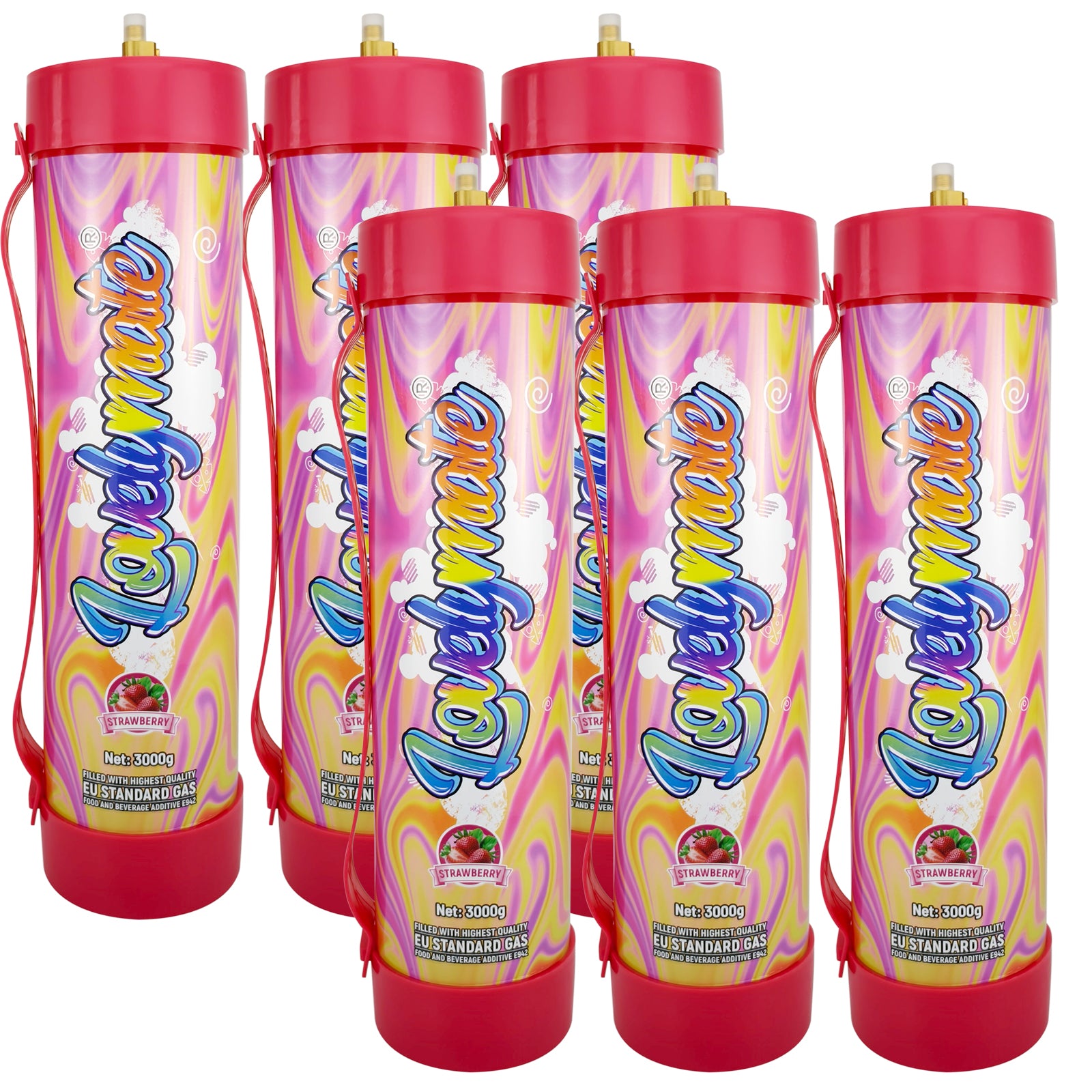 Lovelymate 4.4L/3000g Tanks Food Grade Tanks (Strawberry Flavor) Nitrous Oxide for Perfect Whipped Cream, N2O Gas Whip Cream Charger