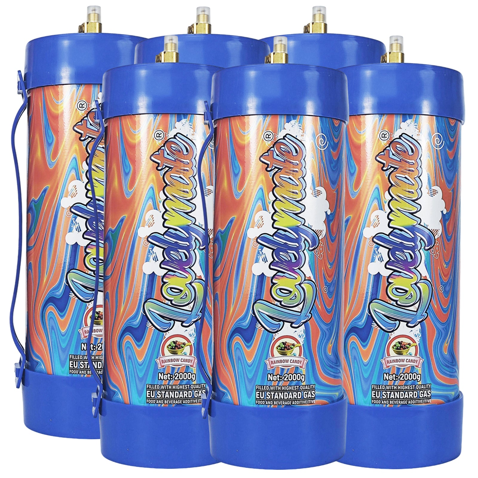 Lovelymate Whipped Cream Charger 3.1L/2000g Food Grade Tanks(Rainbow Candy Flavor), Whipped Nitrous Oxide Cream Charger