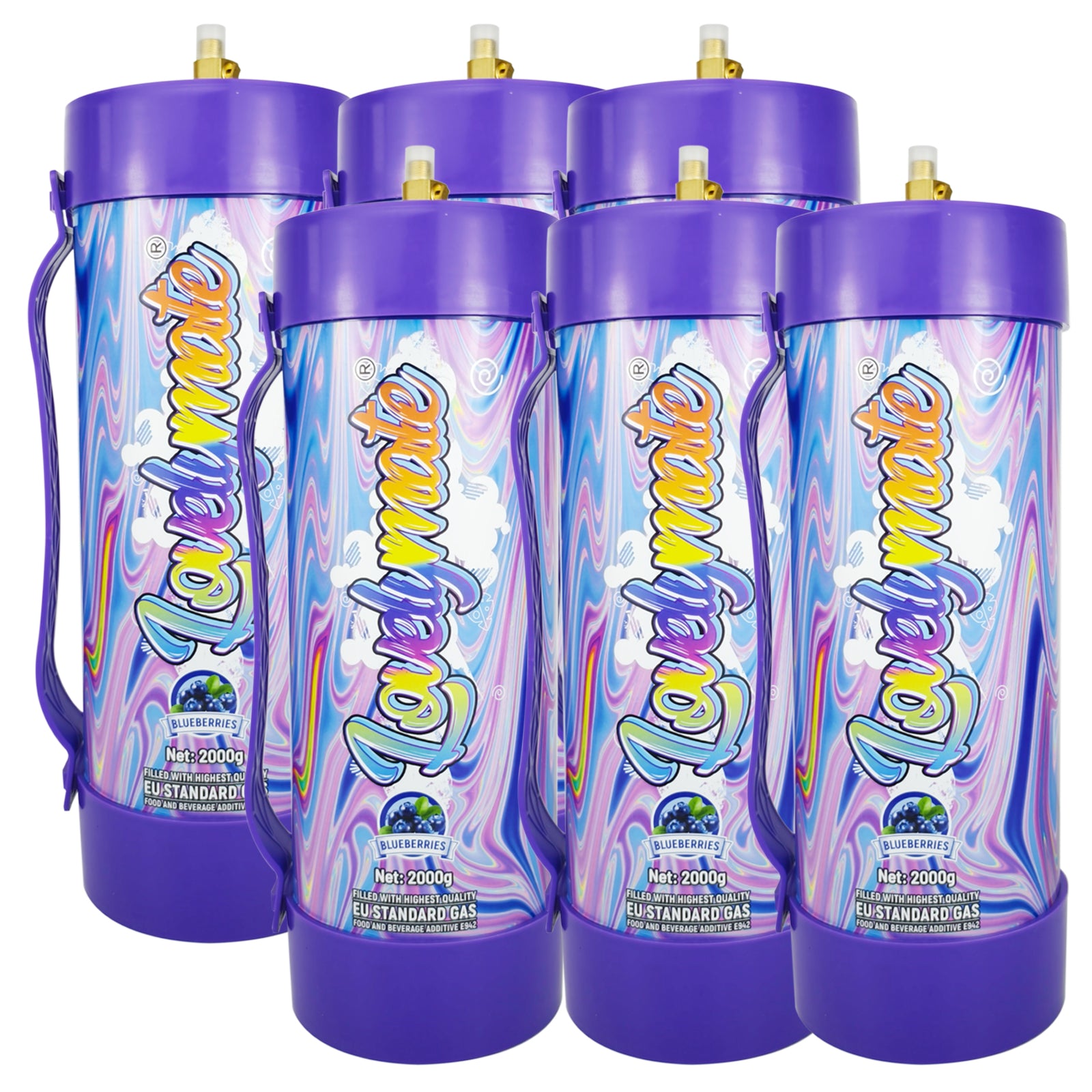Lovelymate Whipped Cream Charger 3.1L/2000g Food Grade Tanks(Blueberries Flavor), Whipped Nitrous Oxide Cream Charger