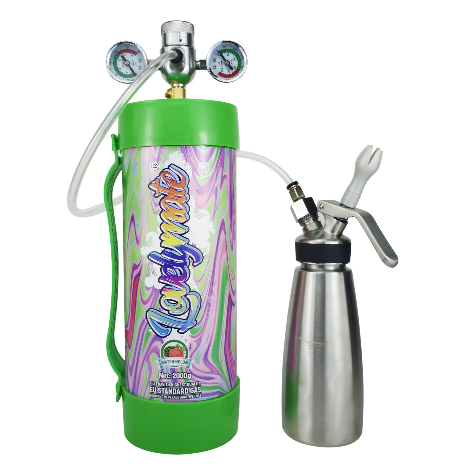 Lovelymate Whipped Cream Charger 3.1L/2000g Food Grade Tanks(Watermelon Flavor), Whipped Nitrous Oxide Cream Charger