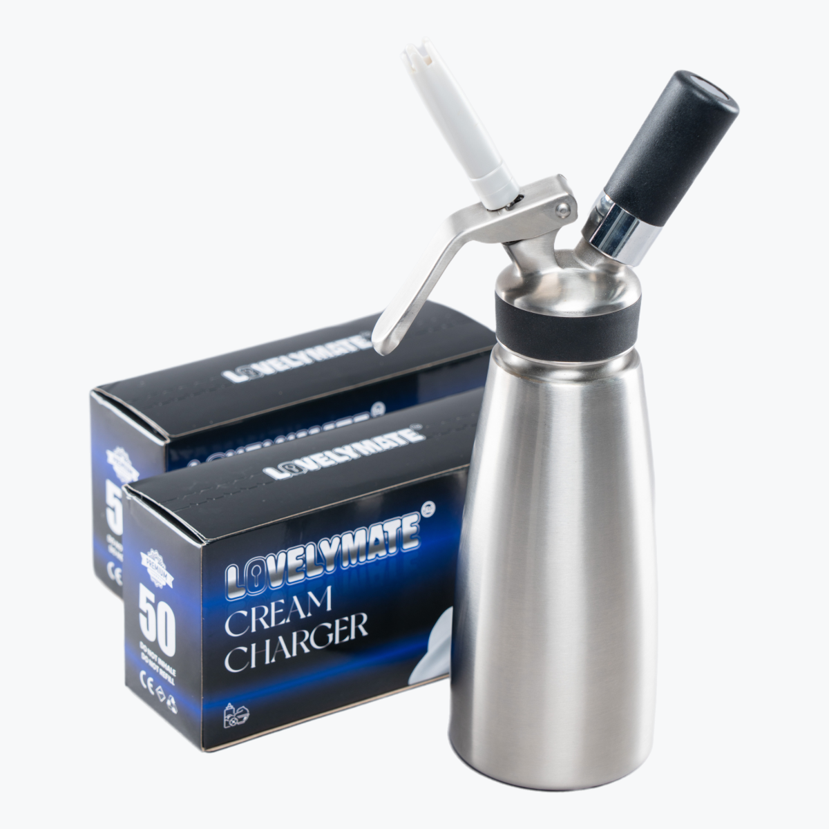 Lovelymate 8.5g 50 Packs N2O Whipped Cream Chargers