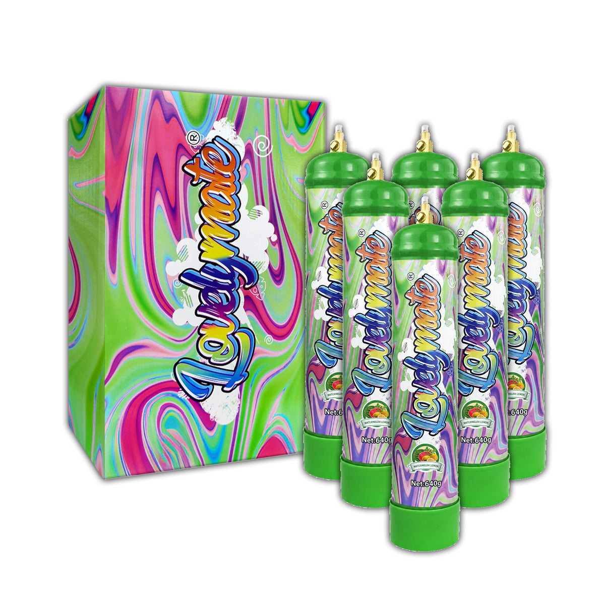 Lovelymate Whip Cream Charger 1L/640g Food Grade Tanks Unflavored, Watermelon Flavor Nitrous Oxide Tanks
