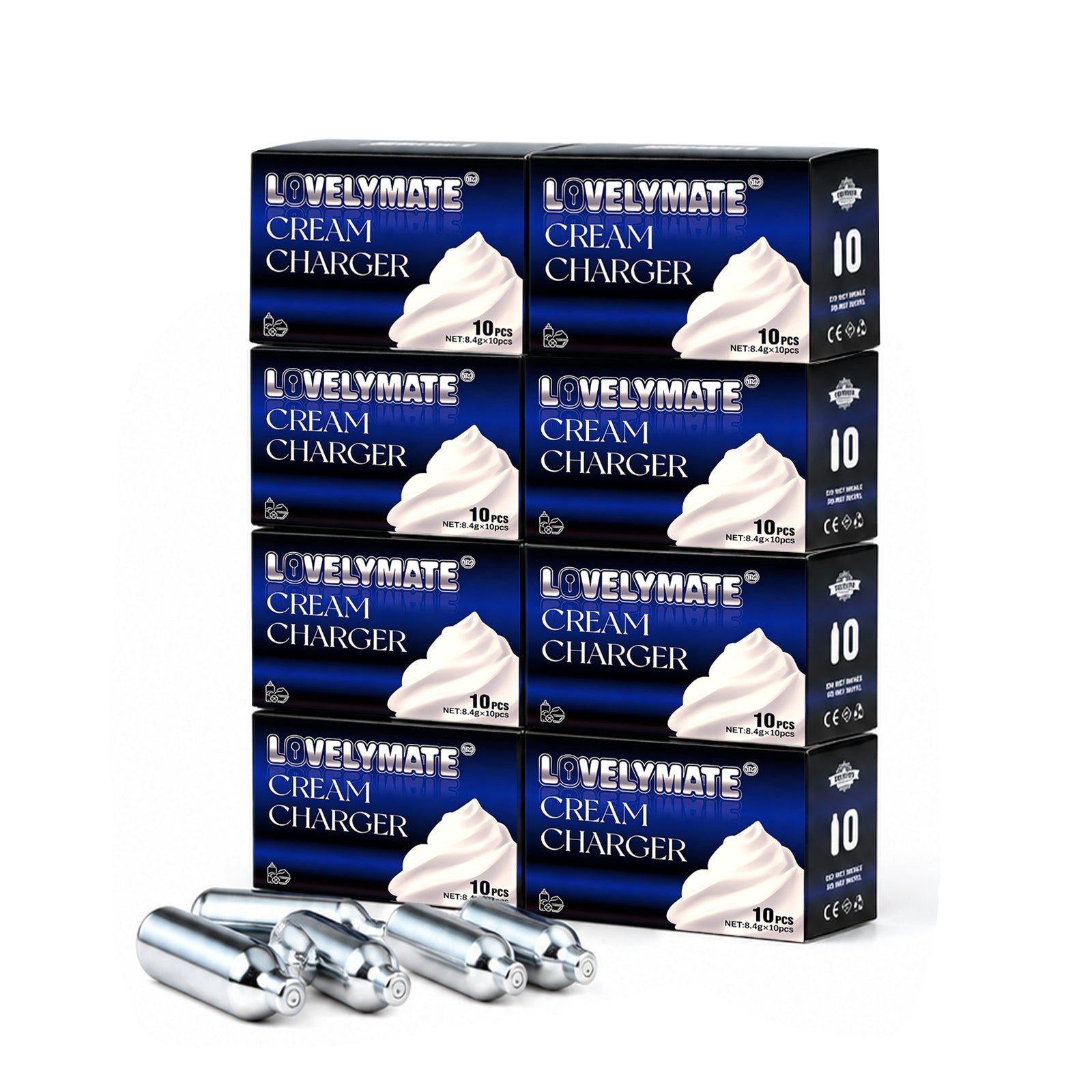 Lovelymate 8.4g 10 Packs N2O Cream Chargers