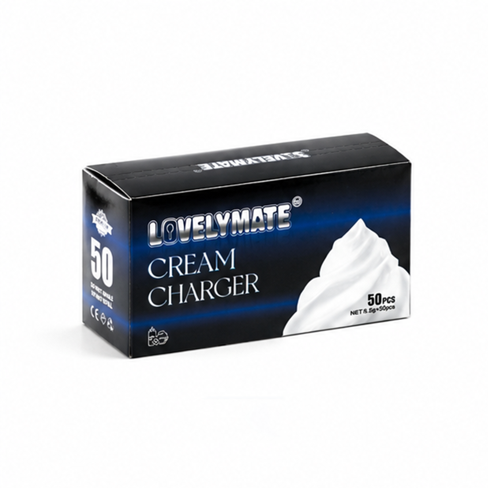 Lovelymate 8.5g 50 Packs N2O Whipped Cream Chargers