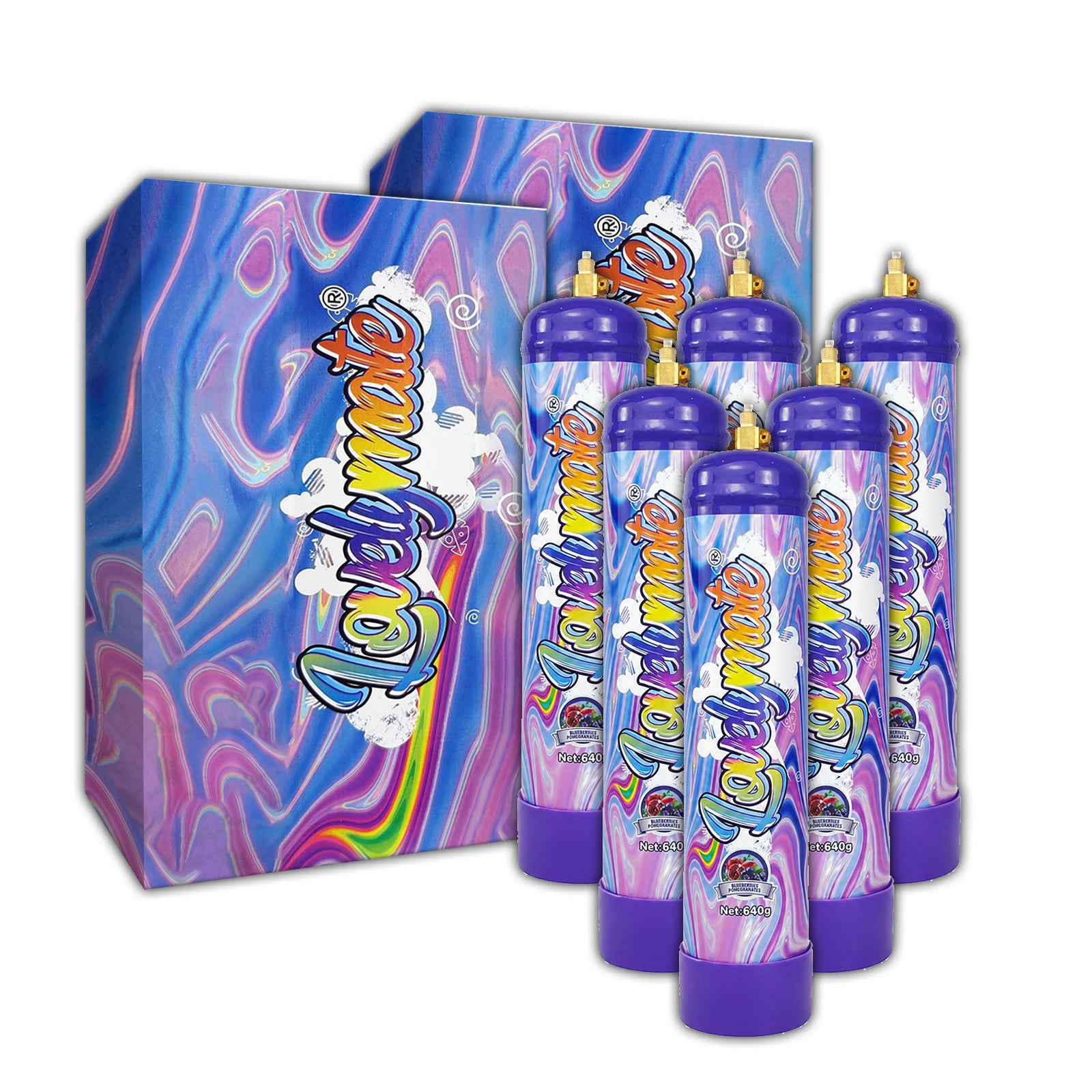 Lovelymate Whip Cream Charger 1L/640g Food Grade Tanks Unflavored, Buleberries Flavor Nitrous Oxide Tanks