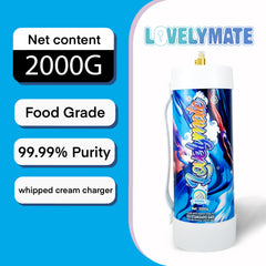 Lovelymate Whipped Cream Charger  3.1L/2000g Tanks Food Grade Tanks Unflavored, Nitrous Oxide Whipped Cream, N2O Gas Whip Cream Charger