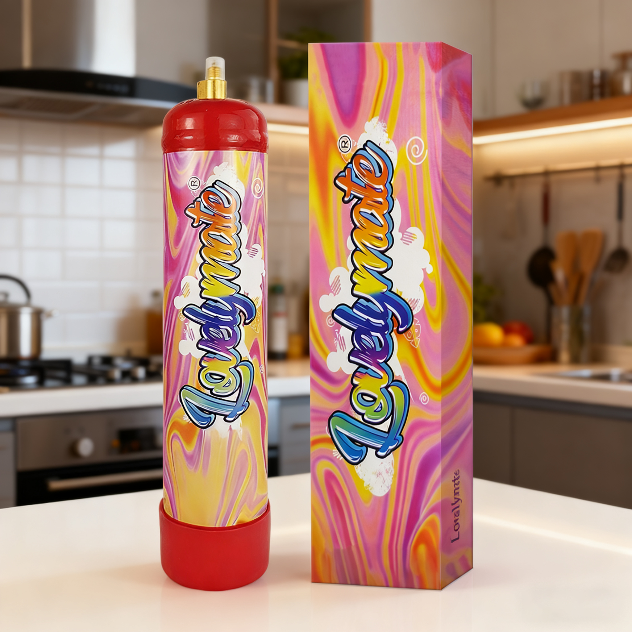 Lovelymate Whip Cream Charger 1L/640g Food Grade Tanks Unflavored, Strawberry Flavor Nitrous Oxide Tanks