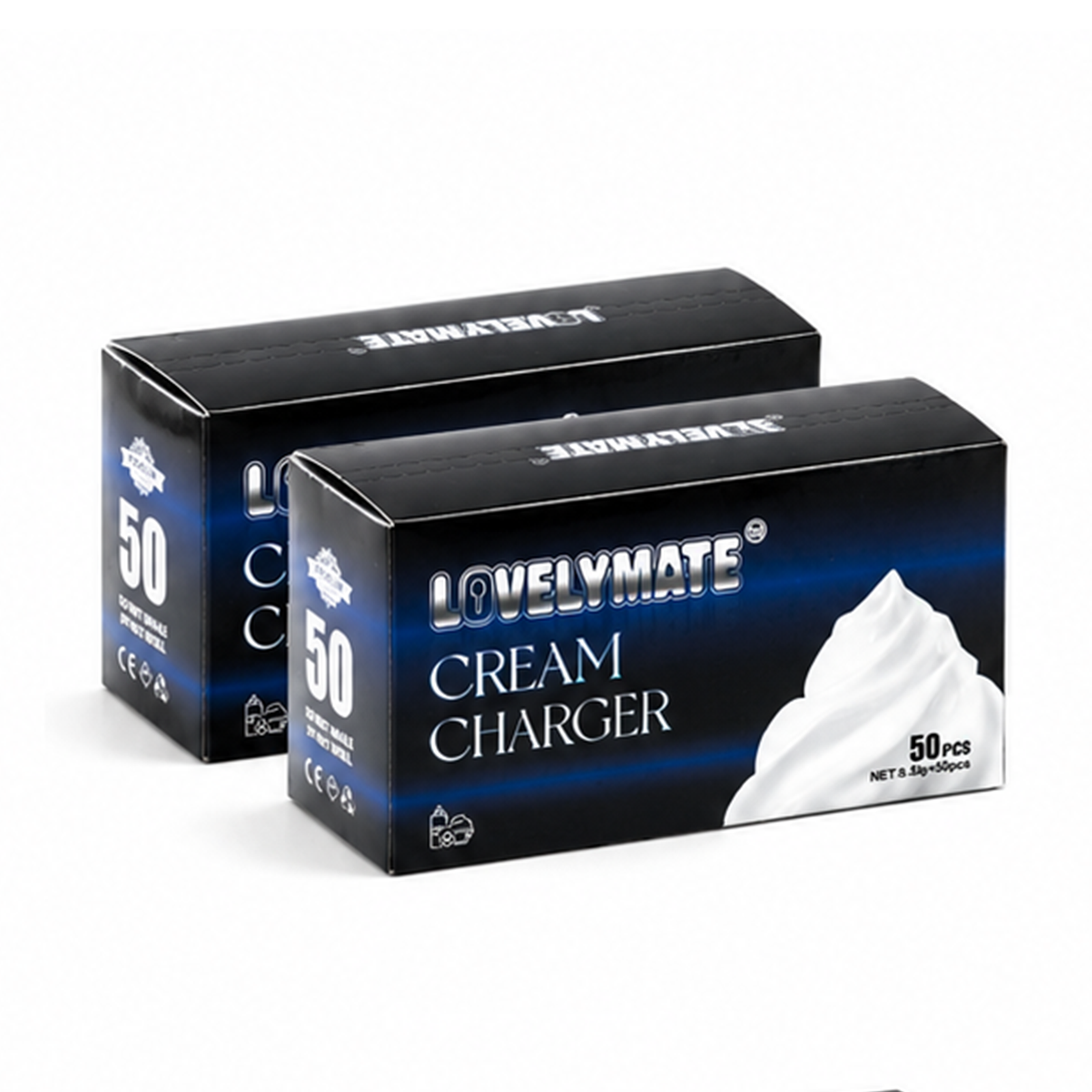 Lovelymate 8.5g 50 Packs N2O Whipped Cream Chargers
