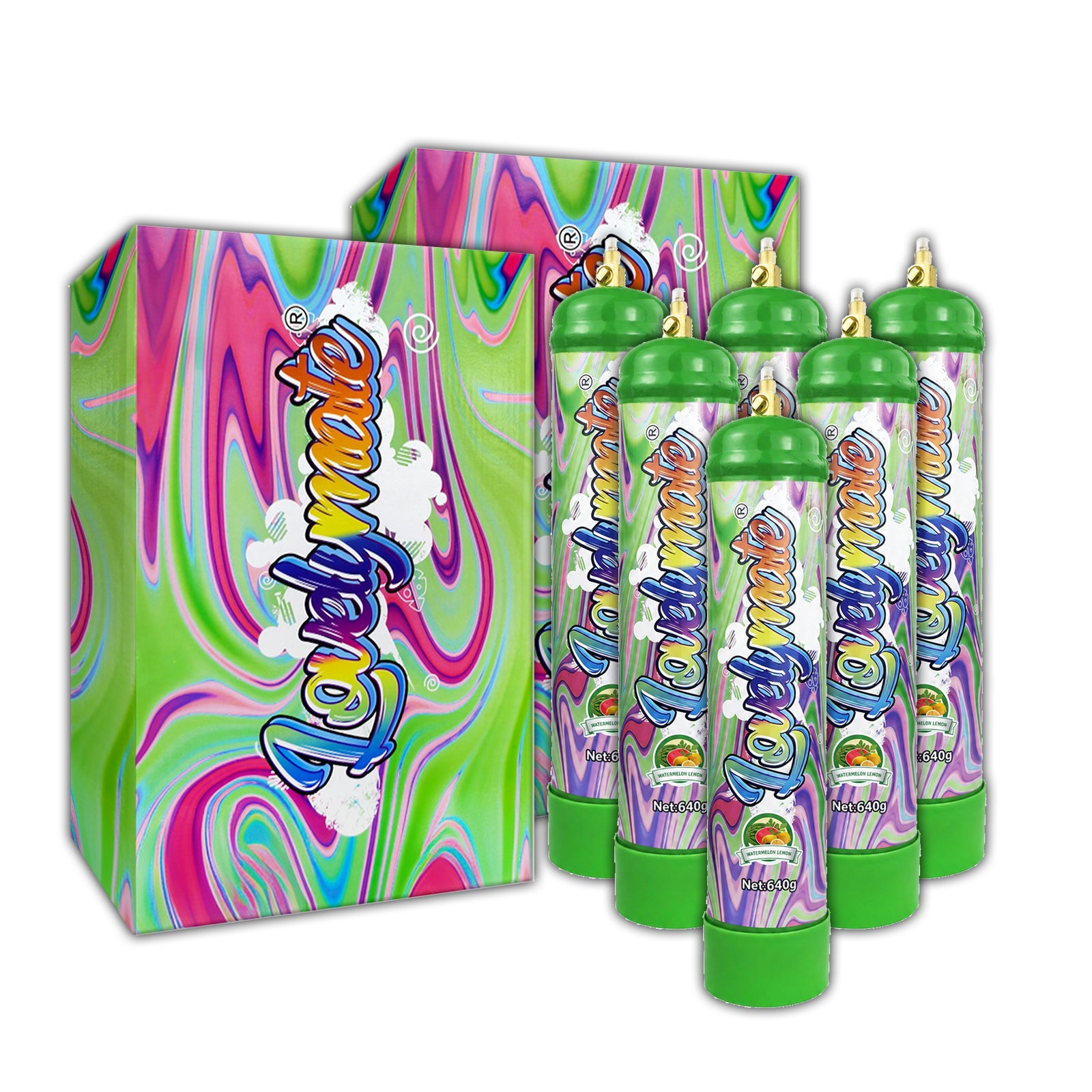 Lovelymate Whip Cream Charger 1L/640g Food Grade Tanks Unflavored, Watermelon Flavor Nitrous Oxide Tanks