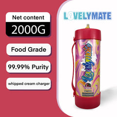 Lovelymate Whipped Cream Charger 3.1L/2000g Food Grade Tanks(Strawberry Flavor), Whipped Nitrous Oxide Cream Charger