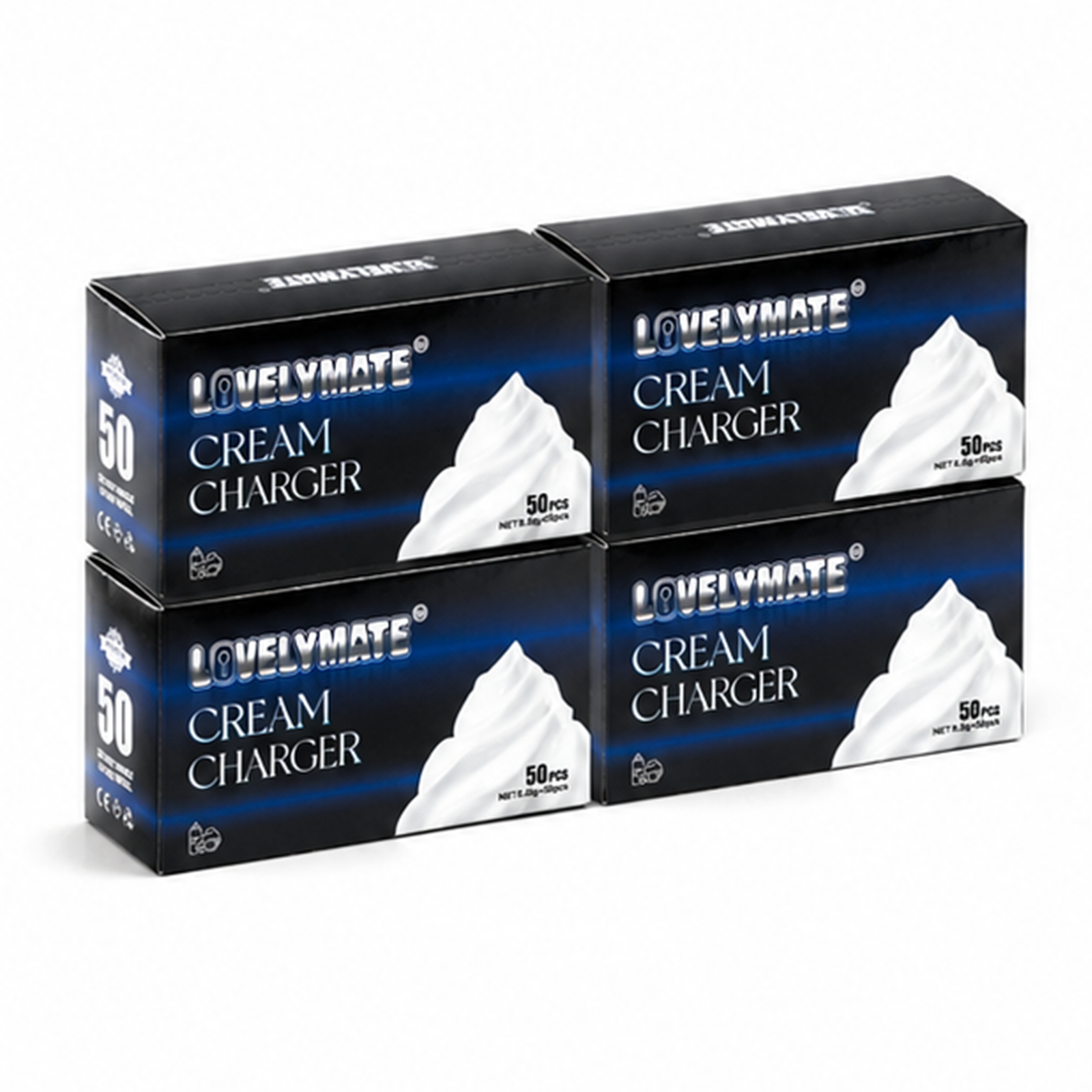Lovelymate 8.5g 50 Packs N2O Whipped Cream Chargers