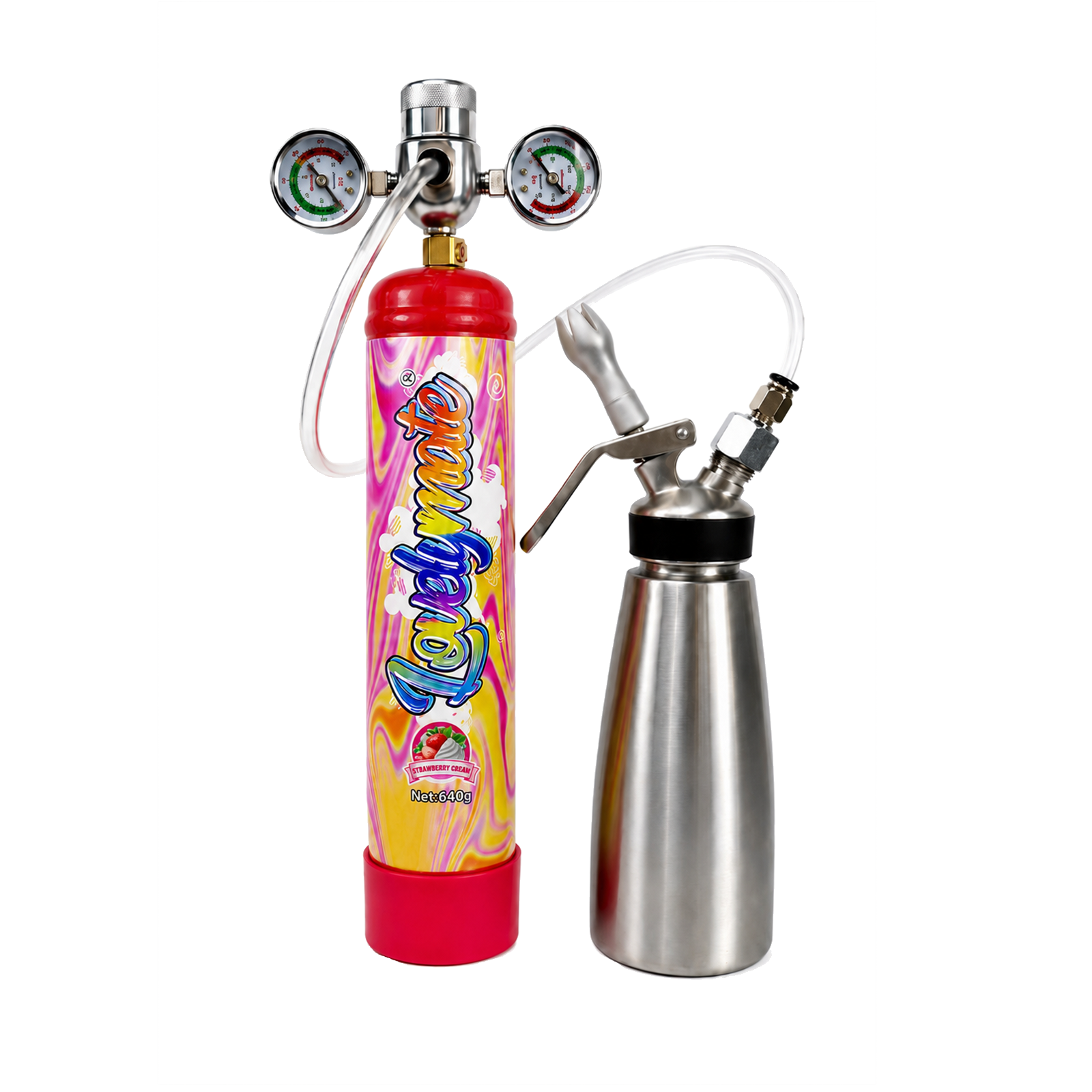 Lovelymate Whip Cream Charger 1L/640g Food Grade Tanks Unflavored, Strawberry Flavor Nitrous Oxide Tanks