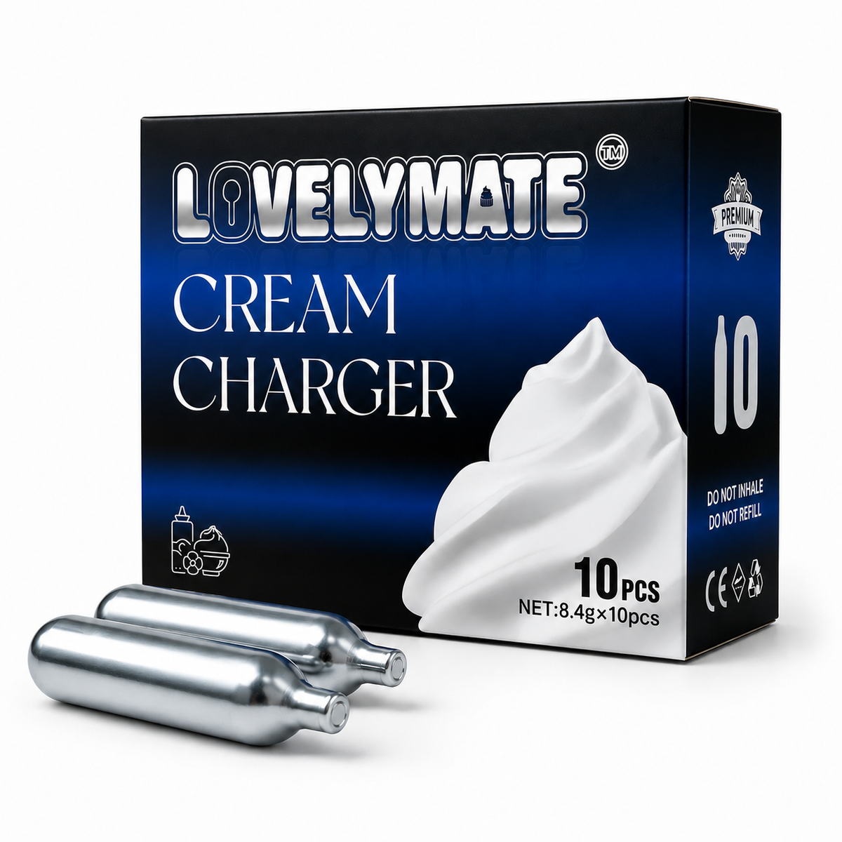Lovelymate 8.4g 10 Packs N2O Cream Chargers