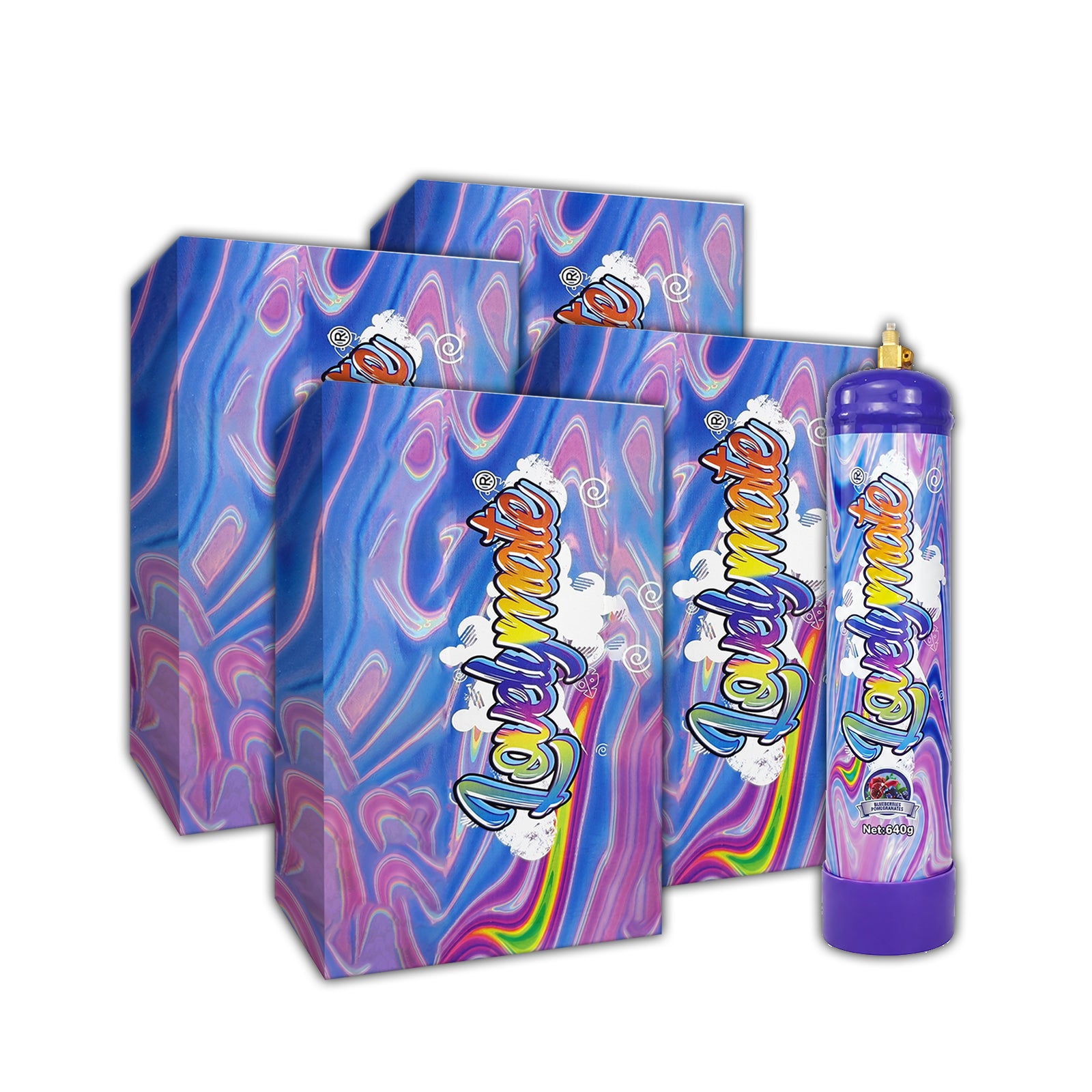 Lovelymate Whip Cream Charger 1L/640g Food Grade Tanks Unflavored, Buleberries Flavor Nitrous Oxide Tanks