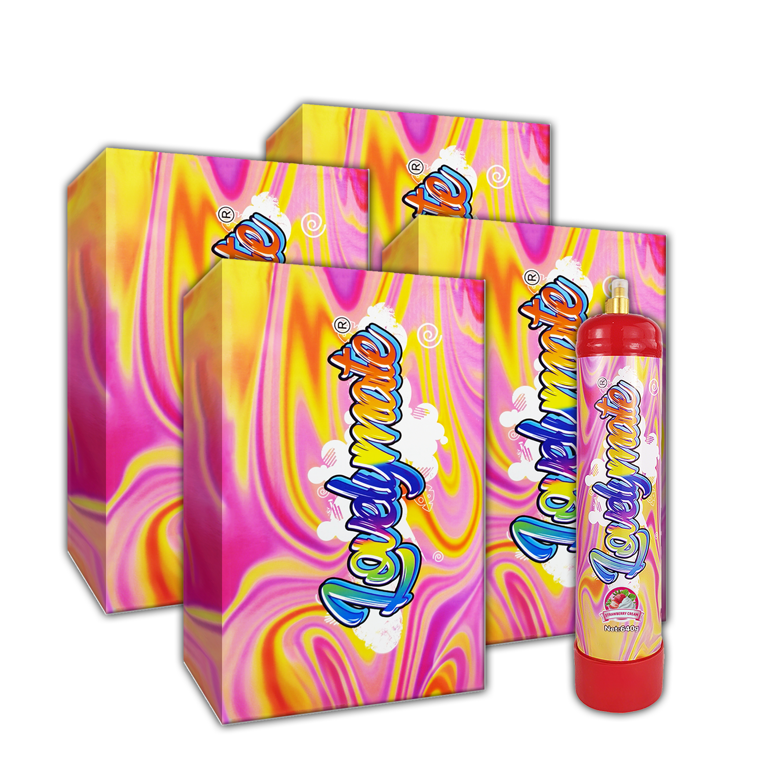 Lovelymate Whip Cream Charger 1L/640g Food Grade Tanks Unflavored, Strawberry Flavor Nitrous Oxide Tanks