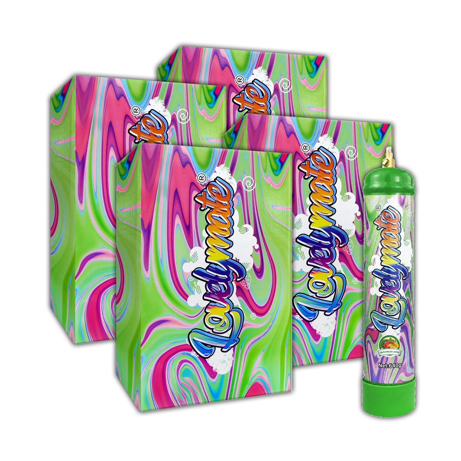 Lovelymate Whip Cream Charger 1L/640g Food Grade Tanks Unflavored, Watermelon Flavor Nitrous Oxide Tanks