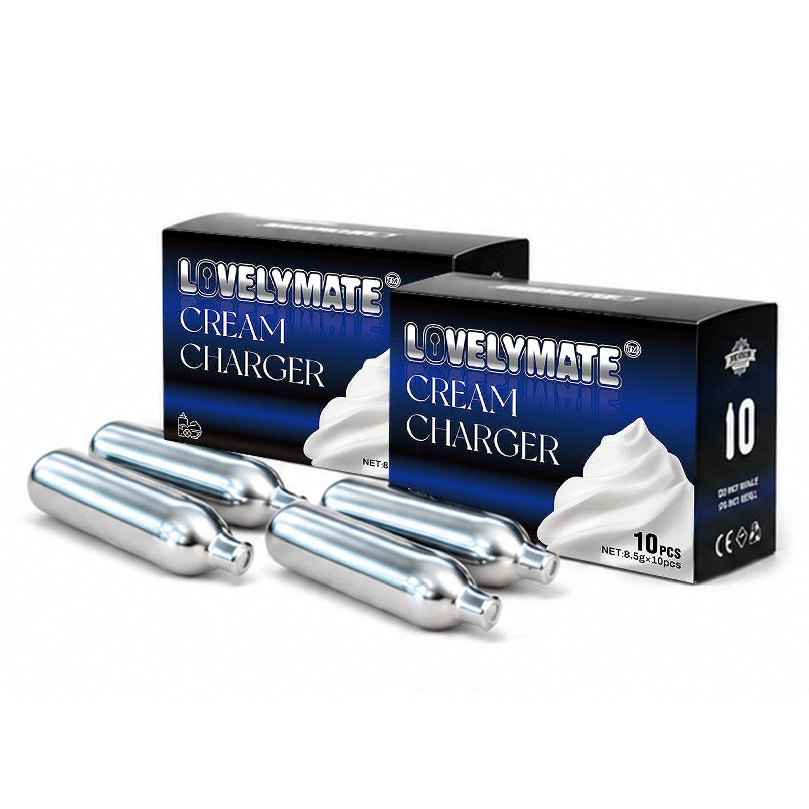 Lovelymate 8.4g 10 Packs N2O Cream Chargers