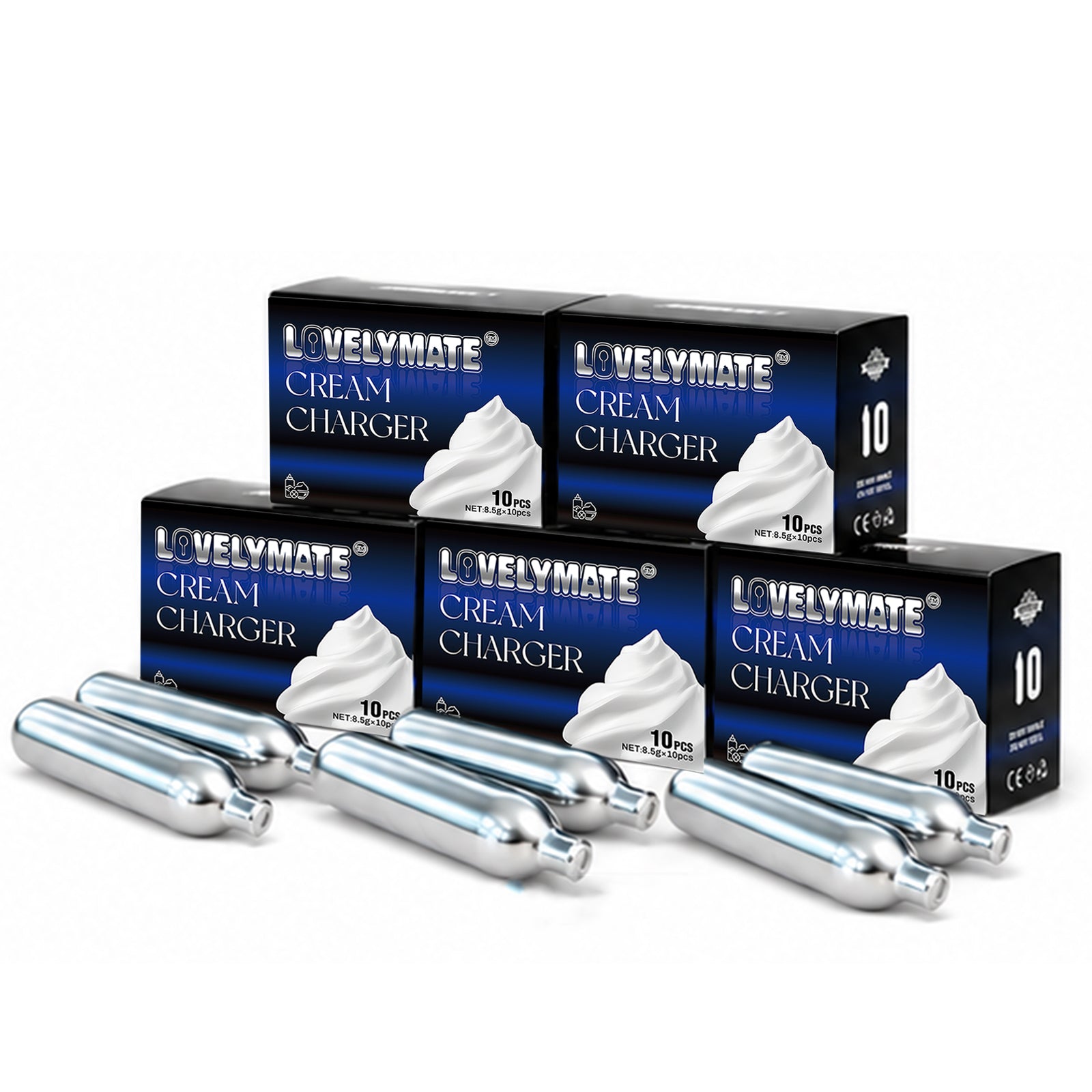 Lovelymate 8.4g 10 Packs N2O Cream Chargers