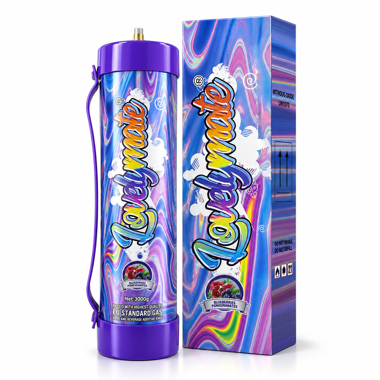 Lovelymate 3000g / 4.4L N2O Cream Charger Tank – Blueberry
