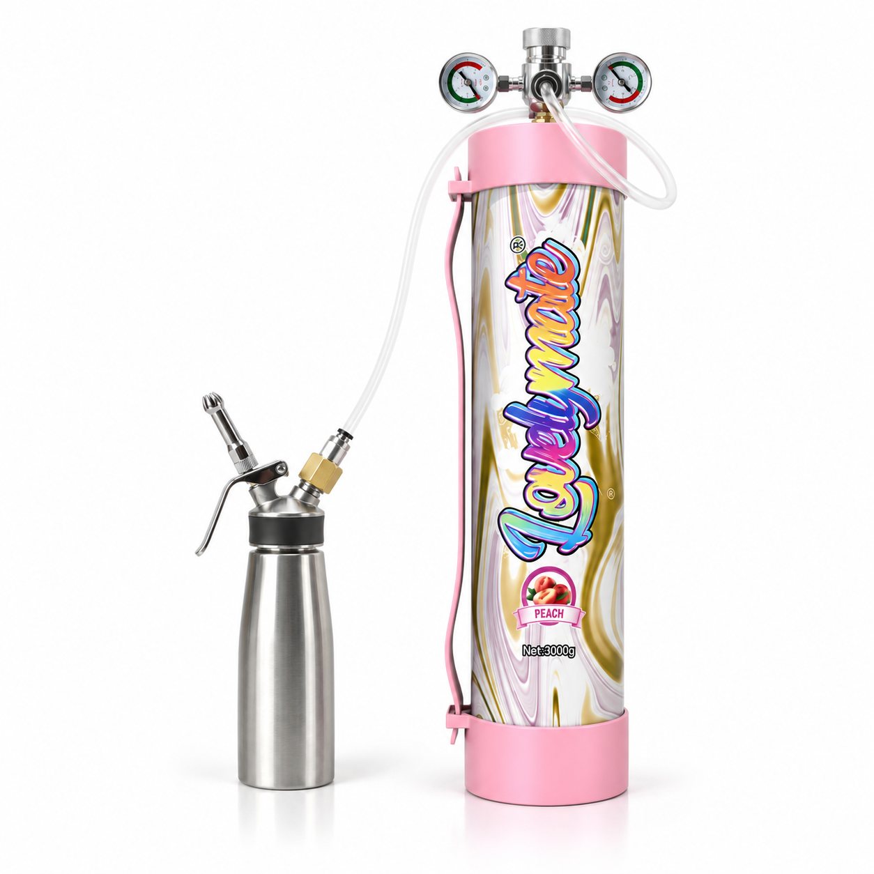 Lovelymate 3000g / 4.4L N2O Cream Charger Tank – Peach