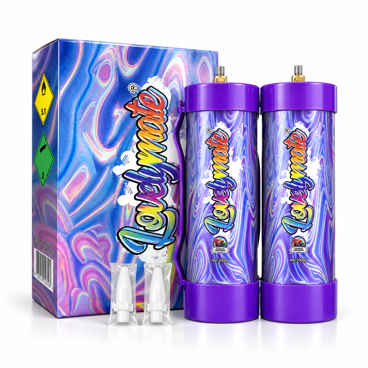 Lovelymate 2000g / 3.1L N2O Cream Charger Tank – Blueberry