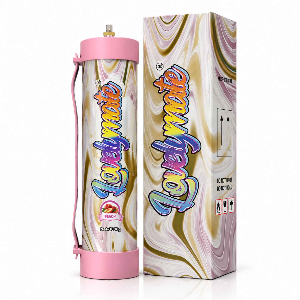 Lovelymate 3000g / 4.4L N2O Cream Charger Tank – Peach